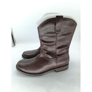 Frye & Co Marvin Boots Mens Size 9 Brown PU  Western Side Zip Round Toe #40